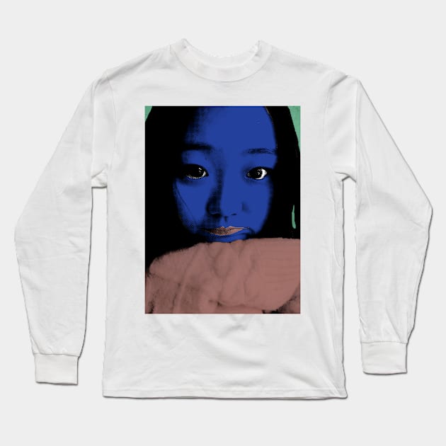 BEAUTIFUL FUNNY ASIAN GIRL POP ART COLOR Long Sleeve T-Shirt by NYWA-ART-PROJECT